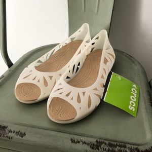 Crocs brand peep toe flats